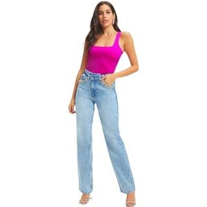 Good American Pink Scuba Modern Tank Bodysuit Fuchsia Pink NWT Women’s Size 4X